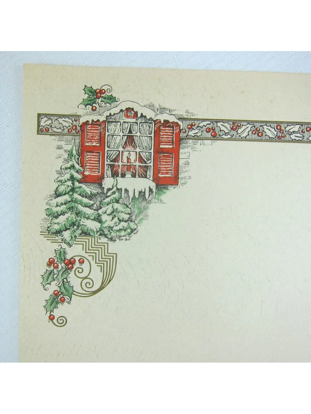 5 Vintage 1930s Holiday Stationery Salesman Sample Letterheads Goes Lithography